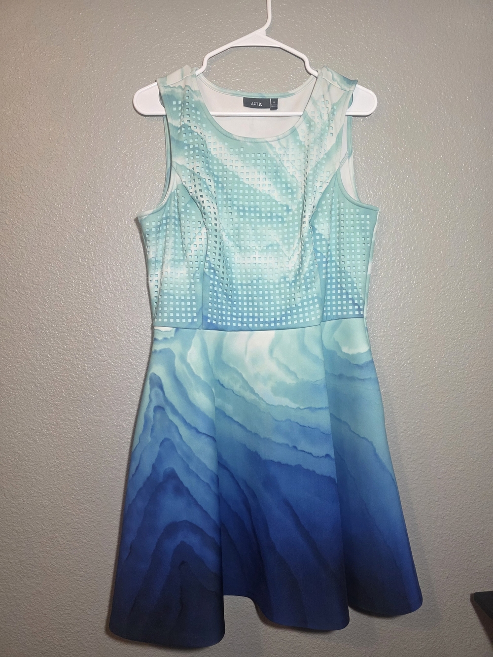Apt. 9 Aqua to Blue Ombre Fit & Flare Dress